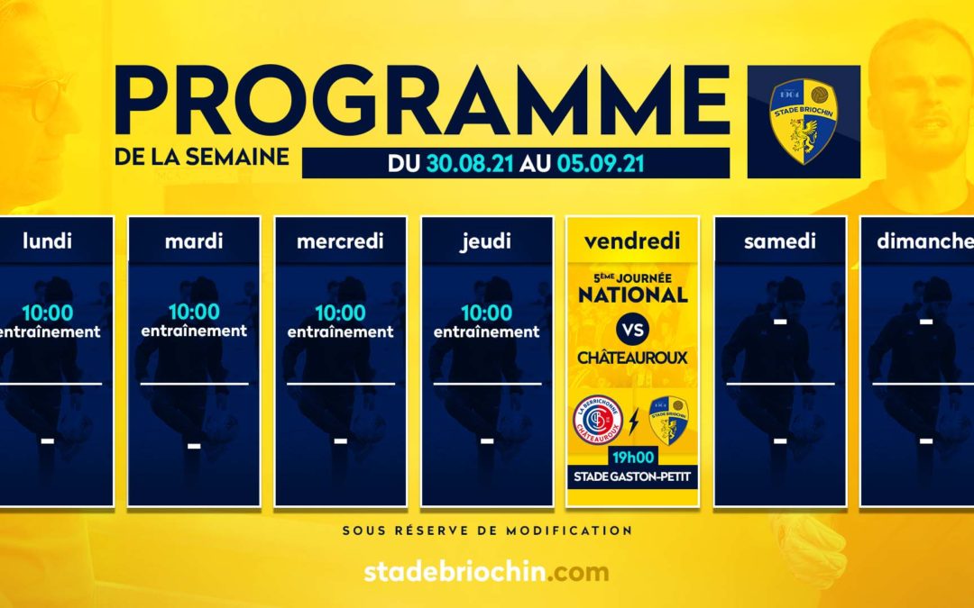 Programme de la semaine